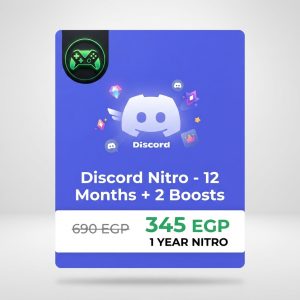 اشتراك Discord Nitro Gaming – 12 شهر (مع 2 سيرفر بوست)