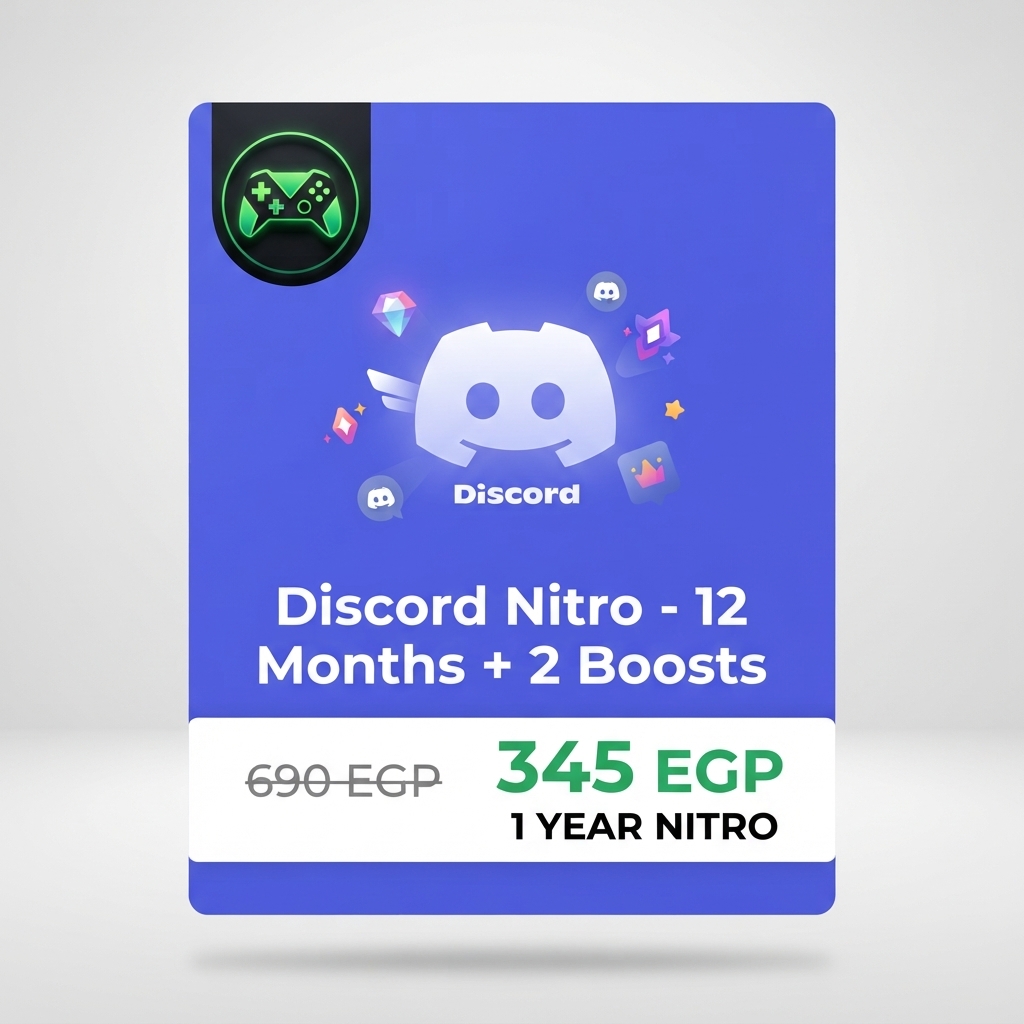 اشتراك Discord Nitro Gaming – 12 شهر (مع 2 سيرفر بوست)